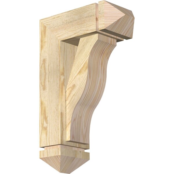 Ekena Millwork Funston Arts and Crafts Rough Sawn Bracket w/ Offset Brace, Douglas Fir, 6"W x 14"D x 22"H BKT0604X14X22FST03RDF - main